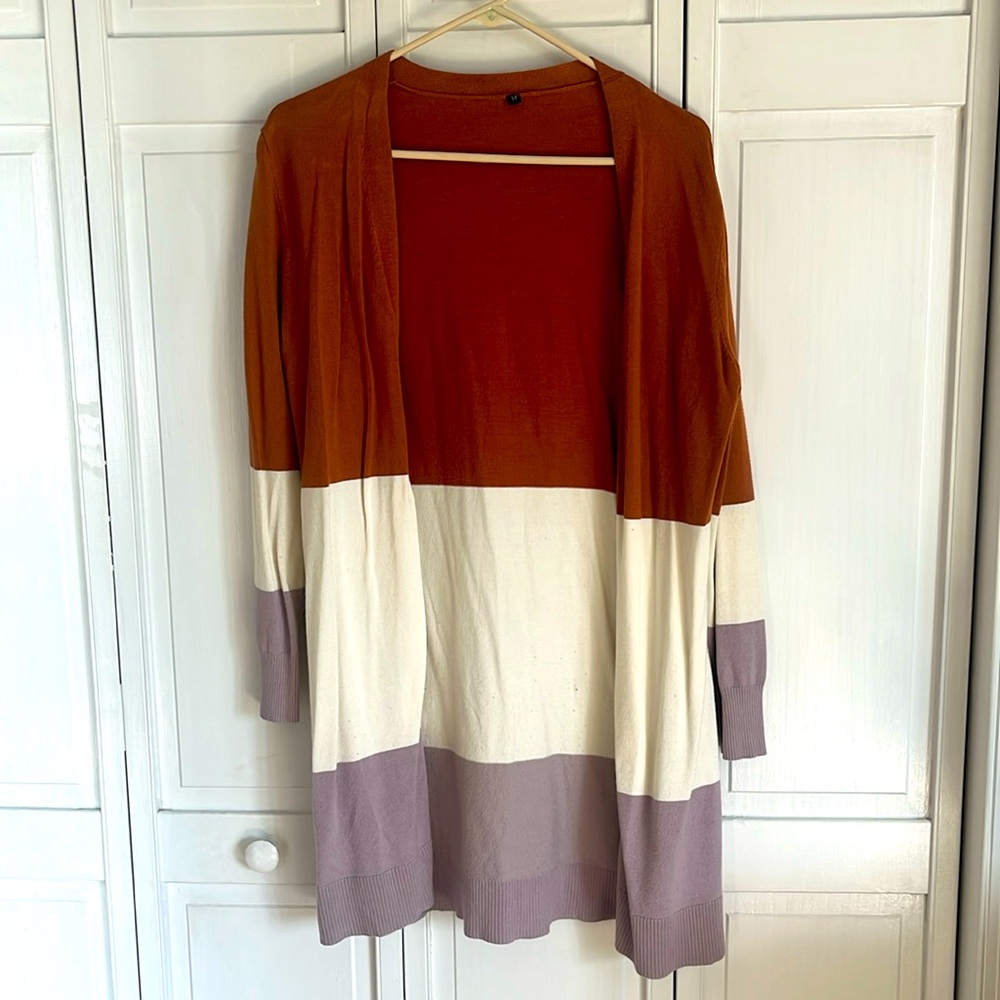 3 toned cardigan sweater